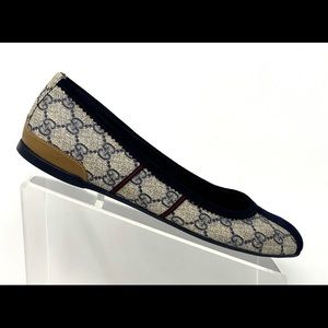 Gucci Canvas Suede GG Monogram Ballet Flats